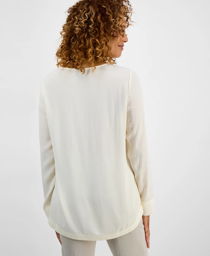 Jm Collection Women's Shine Embroidered Tunic Top, Exclusively at Macy's