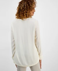 Jm Collection Women's Shine Embroidered Tunic Top, Exclusively at Macy's