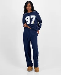 Rebellious One Juniors' V-Waist Piped Sweatpants
