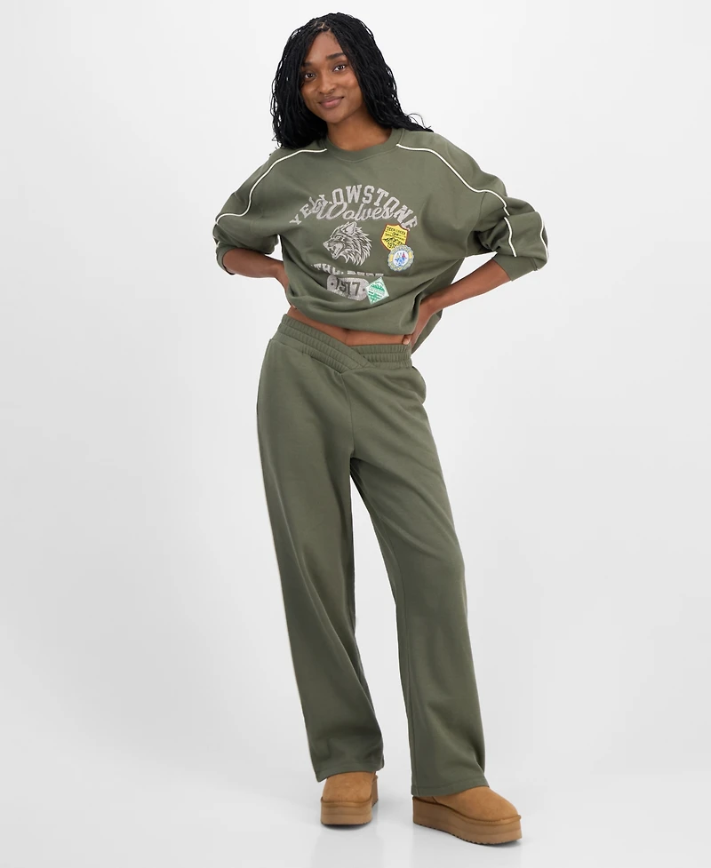 Rebellious One Juniors' V-Waist Piped Sweatpants