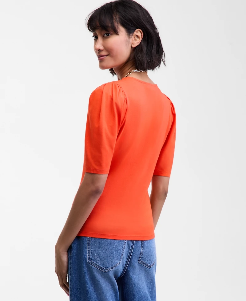 On 34th Women's Puff-Shoulder T-Shirt, Macy's Exclusive