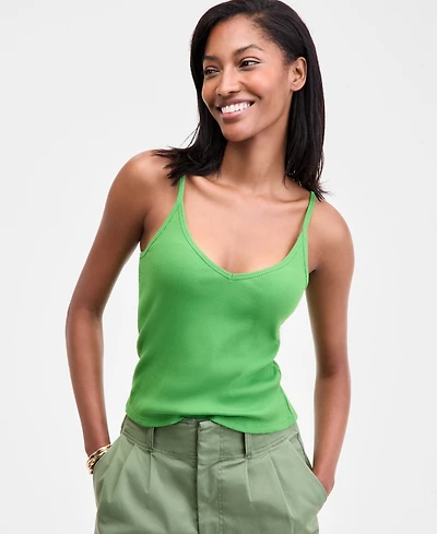On 34th Women's Striped V-Neck Tank, Macy's Exclusive