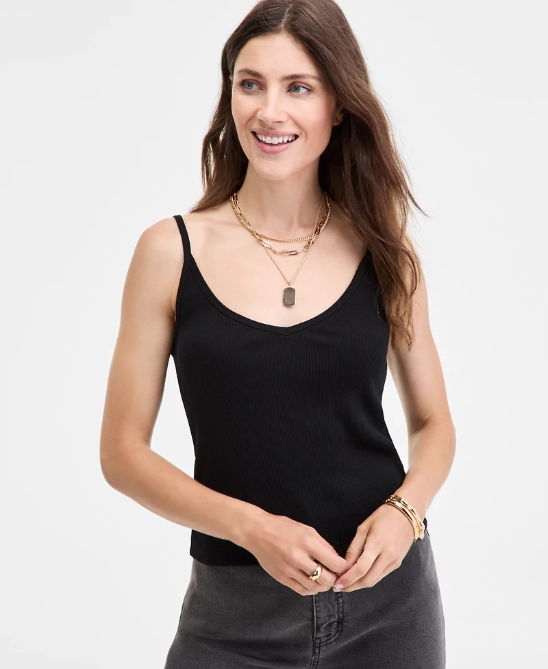 On 34th Women's Striped V-Neck Tank, Macy's Exclusive
