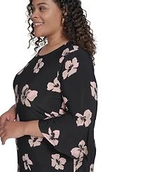 Tommy Hilfiger Plus Jersey Floral-Print Shift Dress