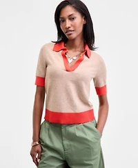 On 34th Womens Colorblocked Polo Short Sleeve Sweater Xxs 3x Macys Exclusive
