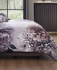 Bebejan Plum Petal Bedding 100% Cotton Sateen 5 Piece Queen Size Reversible Comforter Set