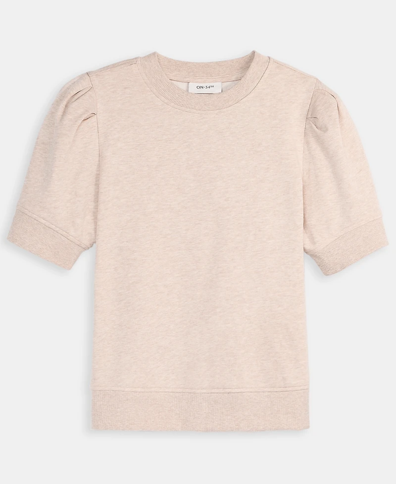 On 34th Women's Puff-Sleeve French Terry Sweatshirt, Macy's Exclusive