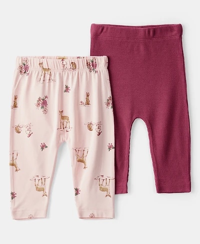 PurelySoft by Carter's Baby PurelySoft Pull-On Pants, 2 Pack