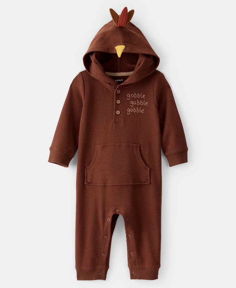 Carter's Baby Turkey Hooded Thermal Jumpsuit