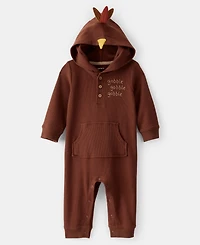 Carter's Baby Turkey Hooded Thermal Jumpsuit