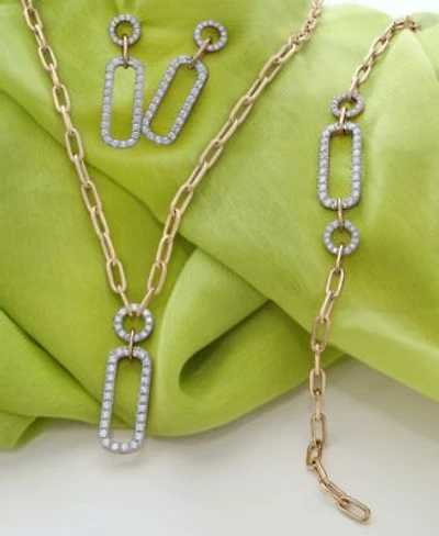 Wrapped In Love Diamond Pave Paperclip Link Bracelet Necklace Drop Earrings Collection In 14k Gold Exclusively At Macys