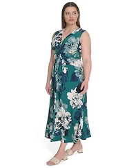 Calvin Klein Plus Jersey Printed Sleeveless Midi Dress