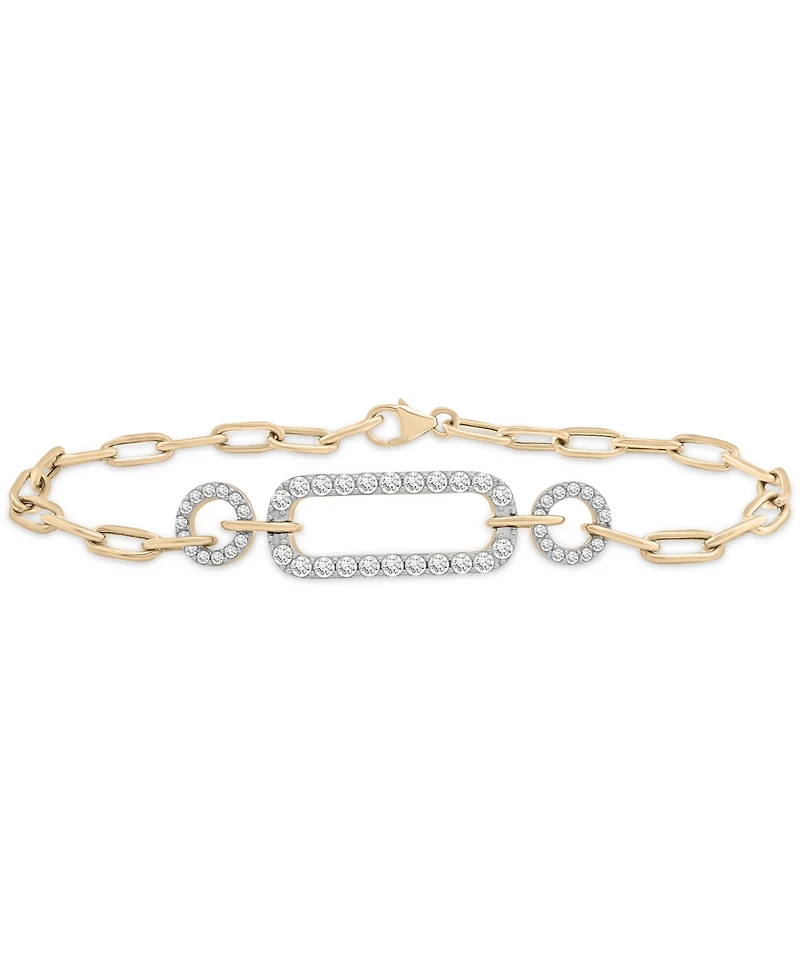 Wrapped in Love Diamond Paperclip Link Bracelet (1 ct. t.w.) in 14k Gold, Exclusively at Macy's