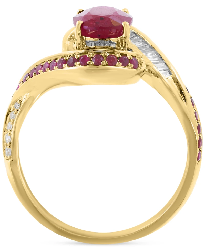 Effy Ruby (1-3/4 ct. t.w.) & Diamond (3/8 ct. t.w.) Statement Ring in 14k Yellow Gold