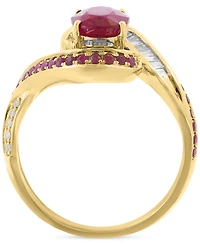 Effy Ruby (1-3/4 ct. t.w.) & Diamond (3/8 ct. t.w.) Statement Ring in 14k Yellow Gold