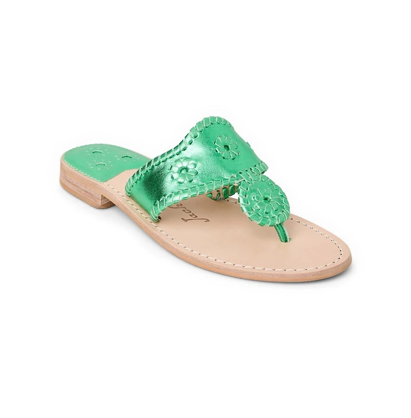 Jacks Flat Sandal - Metallic Nappa