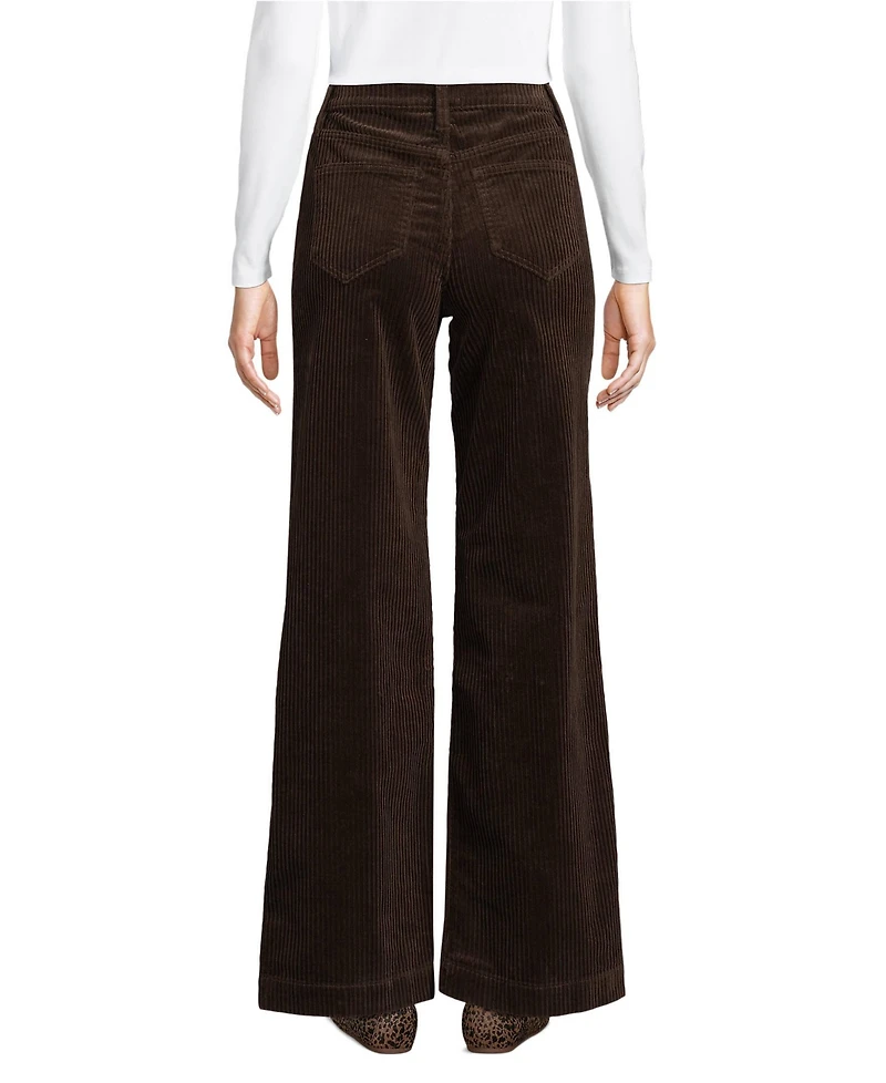 Lands' End Women's Tall High Rise Wide Leg Corduroy Pants