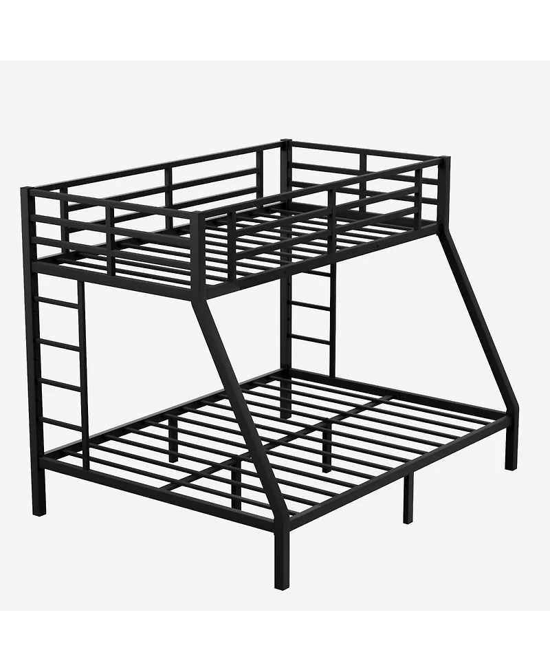 Metal Twin Xl over Queen Bunk Bed for Teens and Adults, Space-Saving/Noise Reduced/No Box Spring Needed