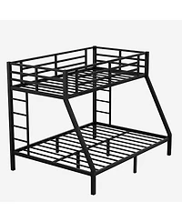 Metal Twin Xl over Queen Bunk Bed for Teens and Adults, Space-Saving/Noise Reduced/No Box Spring Needed