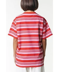 Colourful Rebel Puff Logo Stripe Loosefit Tee
