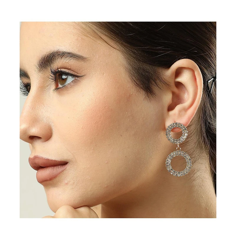 Sohi Women's Blue Bling Drop Earrings