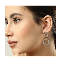 Sohi Women's Blue Bling Drop Earrings