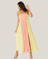 J Mendel Women's Pleated Color Block Midi Dress
