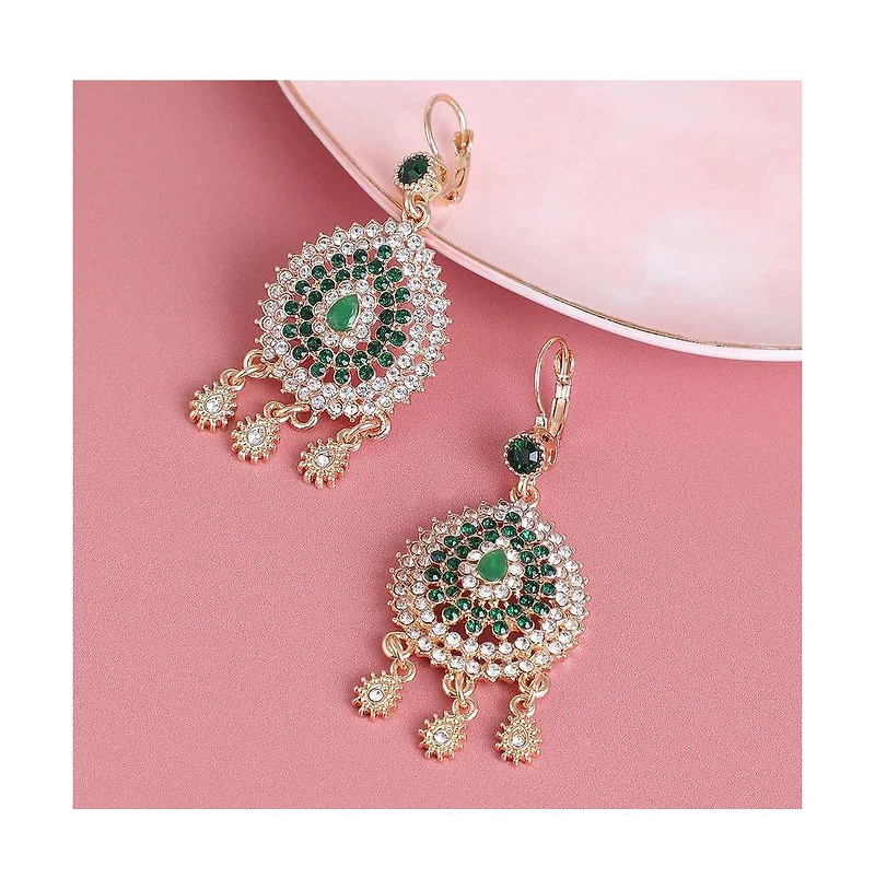 Sohi Women's Gold Regal Drop Earrings