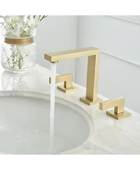 8 in. Widespread Double Handle Bathroom Faucet With Pop-up Drain Assembly in Brushed Nickel