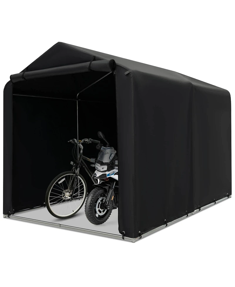 Costway 7 x 5.2' Heavy Duty Storage Shelter Outdoor Bike Storage Tent with Waterproof Cover