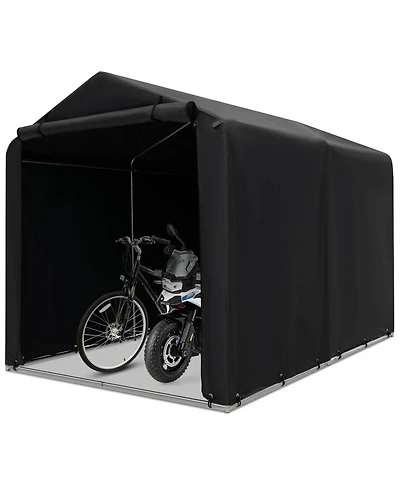 Costway 7 x 5.2' Heavy Duty Storage Shelter Outdoor Bike Storage Tent with Waterproof Cover