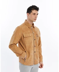 Furniq Uk Men's Suede Shirt Jacket, Created for Macy's