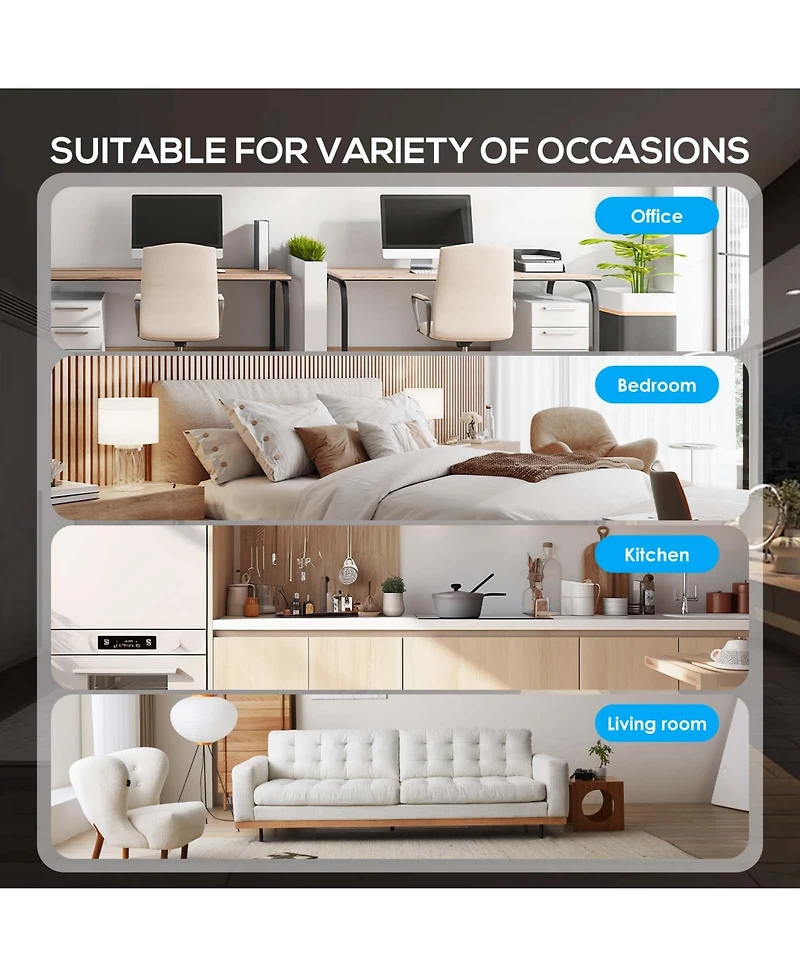 Zafro 16,000 Btu Portable Ac, Ultra Quiet 42dB, Dual Hose, App & Remote Control, Drain-Free, 24H Timer, Fan & Dehumidifier Modes for Rooms