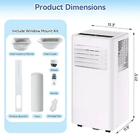 gaomon 8,000 Btu Portable Ac, 3-in-1 Cooling/Fan/Dry Unit for 420 Sq.Ft, Low Noise for Home & Office