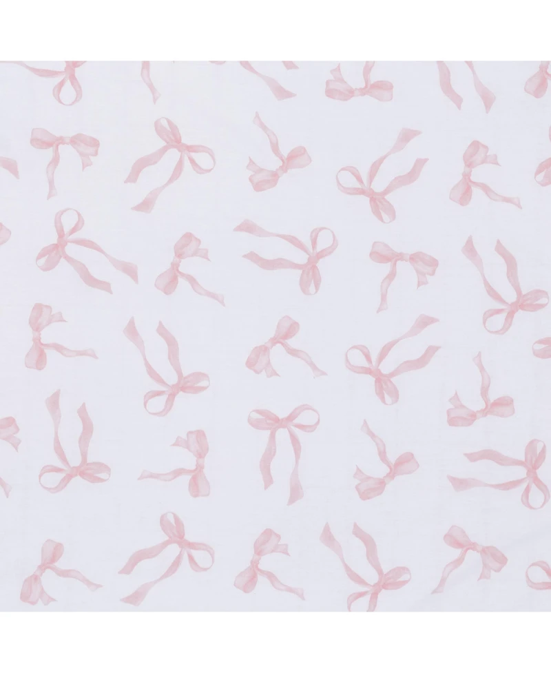 Lambs & Ivy Coquette Bows Aesthetic Pink Cotton Baby Fitted Crib/Toddler Sheet