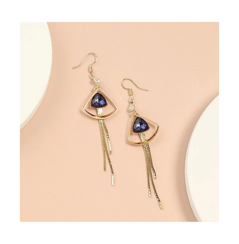 Sohi Women's White Sleek Drop Earrings