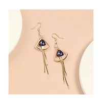 Sohi Women's White Sleek Drop Earrings