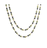 Bling Jewelry Classic Western Style Hand Knotted Simulated Pearls Round Ball Bead Endless Long Strand Double Triple Wrap Layer Necklace