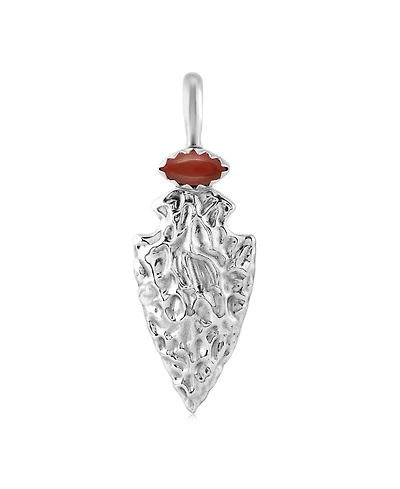 American West Jewelry Sterling Silver Red Jasper Fritz Casuse Arrowhead Pendant Enhancer