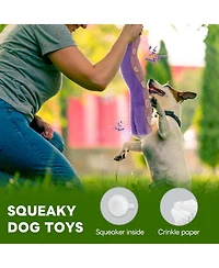 Nocciola 5 Pcs Wildlife Squeaky Dog Toys, gift,No Stuffing Dog Toys with Crinkle Paper, Small, Medium, and Large Dogs