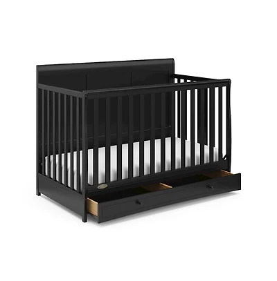 Graco Asheville 4-in-1 Convertible Crib with Drawer (Black)