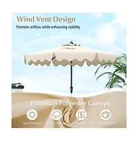9 Feet Patio Umbrella with Crank Handle and Push Button Tilt