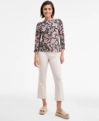 Nautica Jeans Women's Boat-Neck Paisley-Print Top