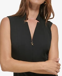 Calvin Klein Women's Sleeveless Scuba Crepe A-Line Dress