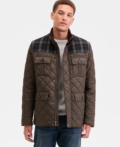 Cole Haan Mixed Media Quilted Jacket
