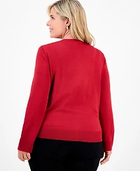 Jm Collection Plus Sequin Embellished Button-Front Cardigan, Macy's Exclusive