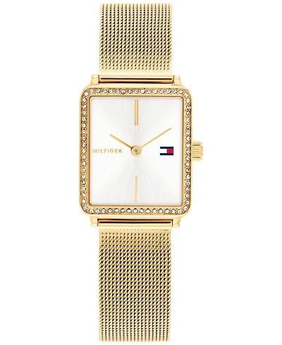 Tommy Hilfiger Women's Quartz Gold Tone Stainless Steel Mesh Bracelet Watch, 21.3mm