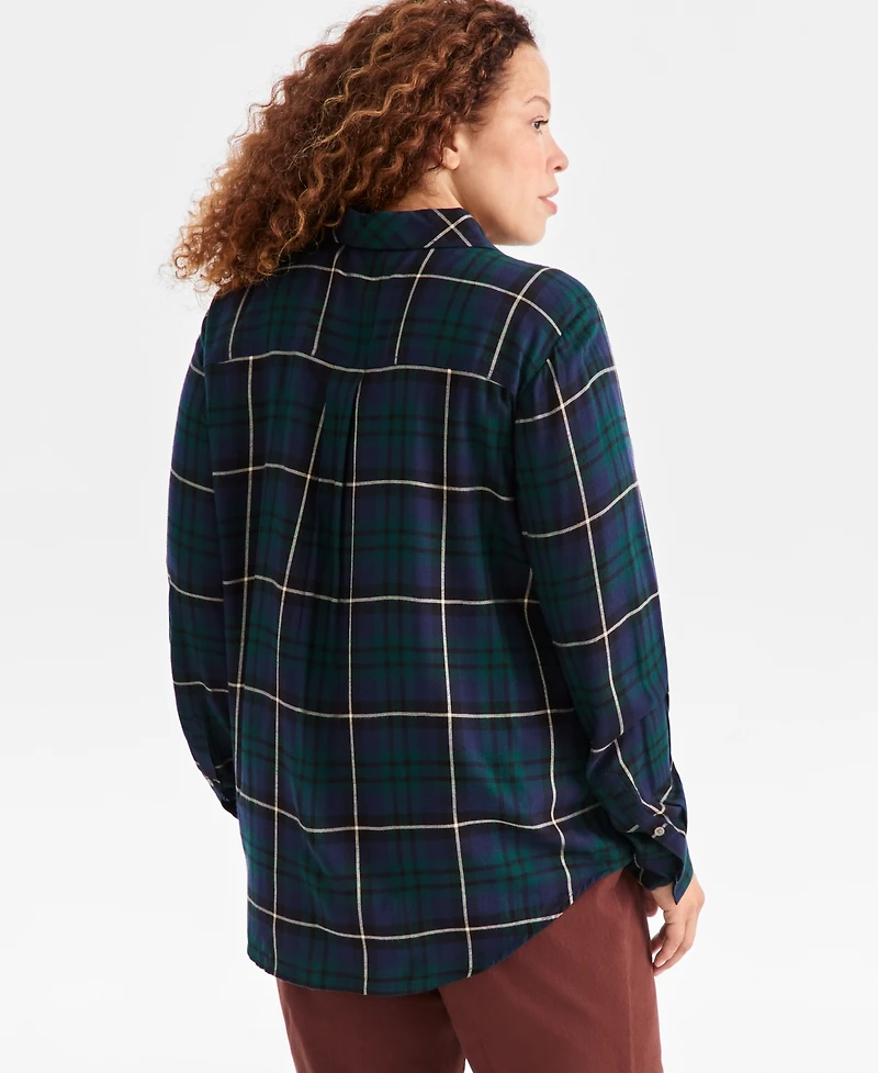 Style & Co Plus Sarah Plaid Perfect Shirt, Macy's Exclusive