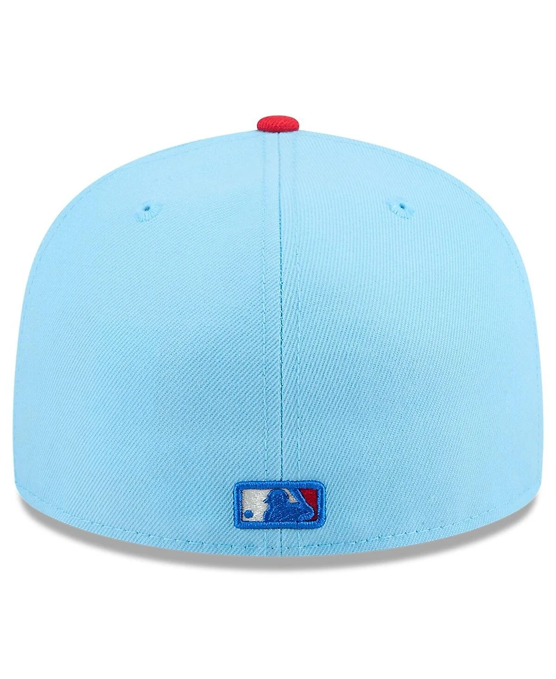 New Era Men's Light Blue/Red Athletics 2025 Fourth of July 59FIFTY Fitted Hat