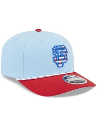 New Era Men's Light Blue/Red San Francisco Giants 2025 Fourth of July 9SEVENTY Adjustable Hat